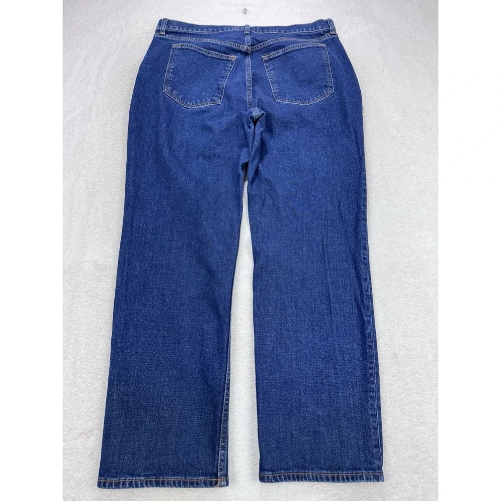 Abercrombie Fitch Jeans W 16 Long 36x30 Blue Ankle‎ Straight Ultra High Denim